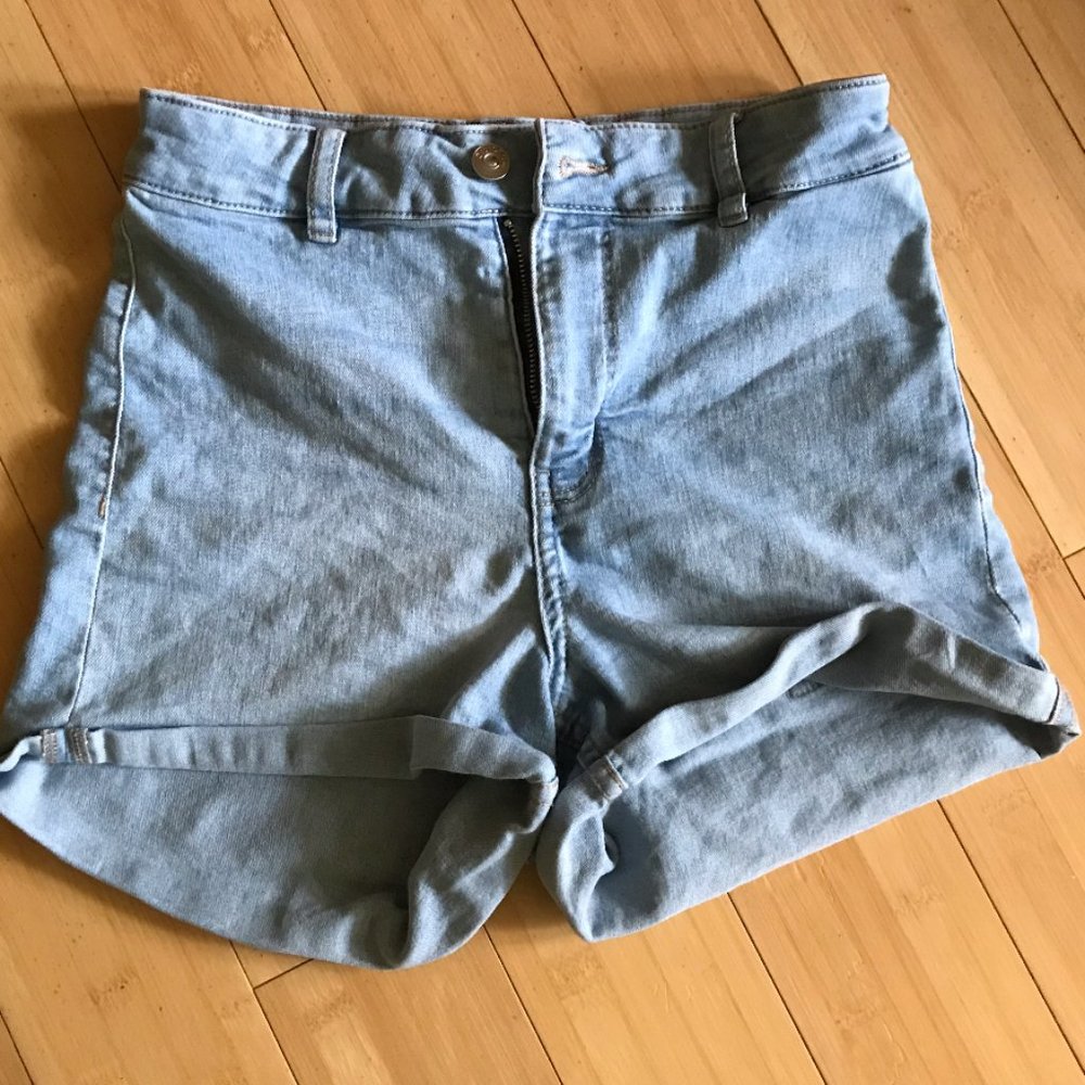 Light Denim Washed Shorts